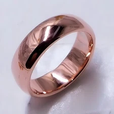 Pure Solid Copper Smooth Unisex Band Handcrafted Jewelry Ring For Men Women Gift