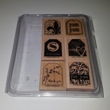 Stampin' Up Too Terrific Tags 6 Piece Rubber Stamp Set Yum Smile Thank You