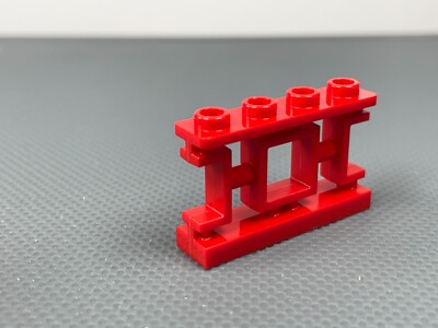 LEGO Red 1x4x2 Ornamental Asian Lattice Fence 4 Studs (x4) Part