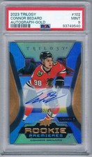 2023-24 TRILOGY ROOKIE PREMIERES AUTO GOLD CONNOR BEDARD 32/49 PSA 9 CHICAGO