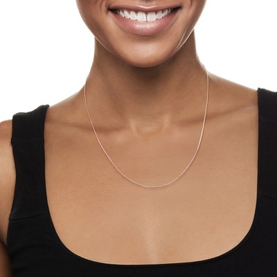 Ross-Simons 0.6mm 14kt White Gold Wheat-Chain Necklace