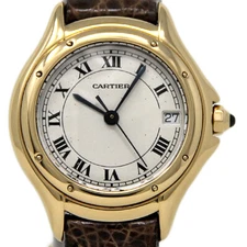 Cartier Panthere Cougar Yellow Gold 26mm Brown Leather Quartz 1YearWTY #I1288