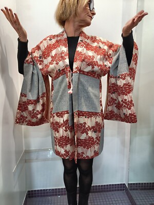 Haori Authentic Japanese gefärbt mit Shibori Technik.
