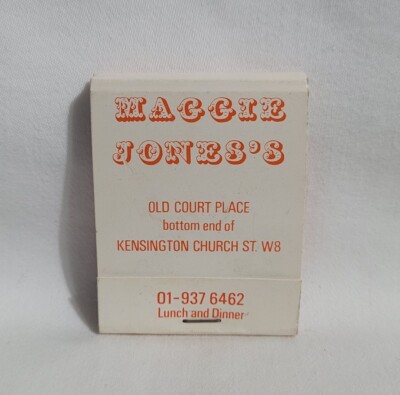 Vintage Maggie Jones's La Poule Au Pot Restaurant London Matchbook Advertising