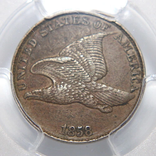 1858 PCGS FLYING EAGLE 1C XF45 LARGE LETTERS  - Image 3 of 4