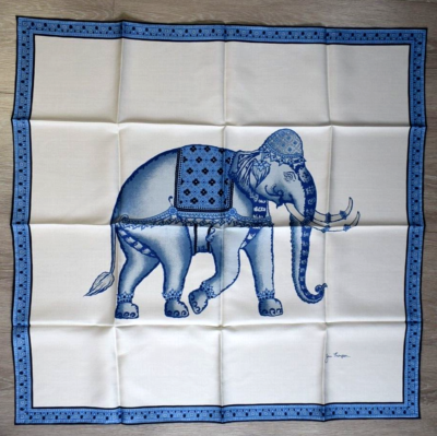 Carré De Soie Jim Thompson Thaïlande - Motif éléphant - 83x80 Cm - Neuf Dans Sa Pochette