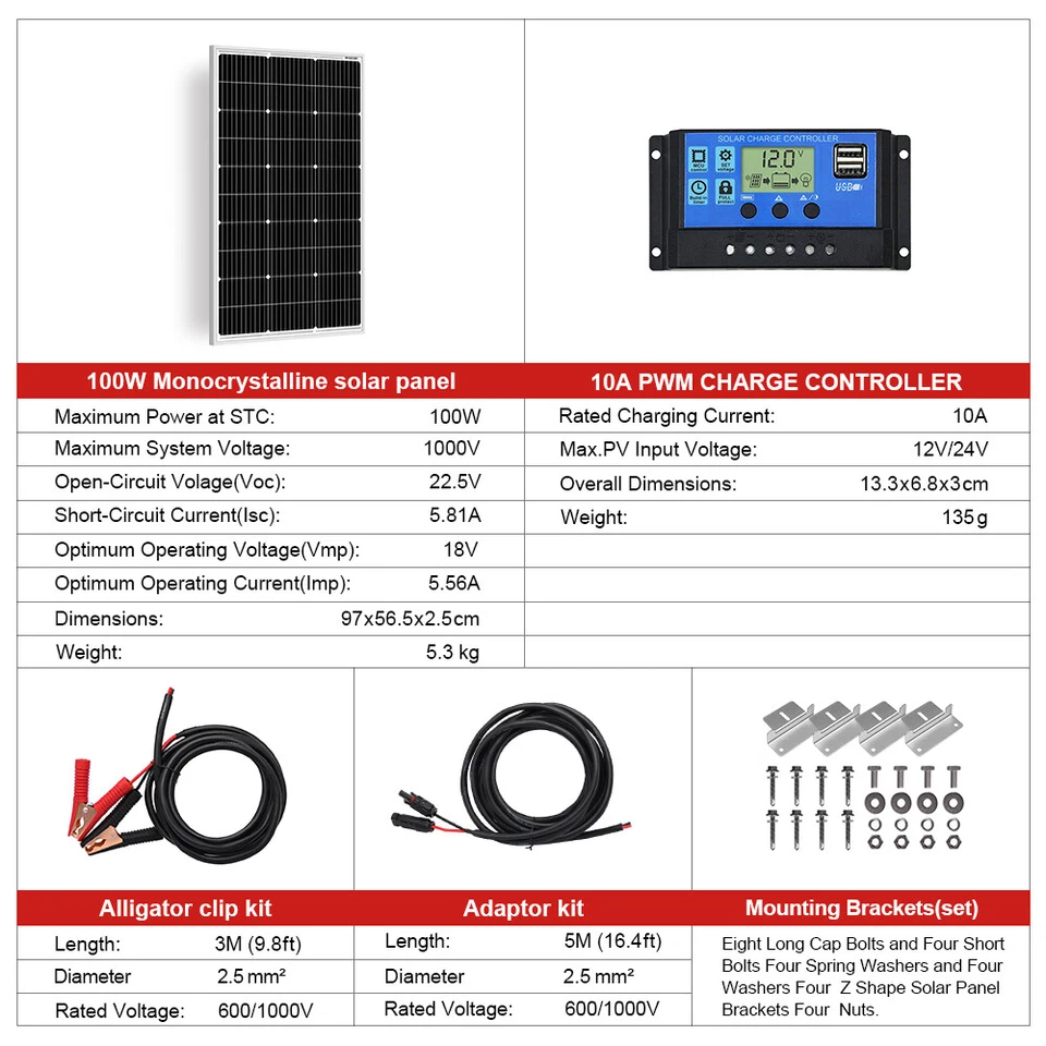 100W 200W 400W 12V Mono Solar Module Rigid for Roof, Garden Shed, Carport, Balcony - Image 2 of 4