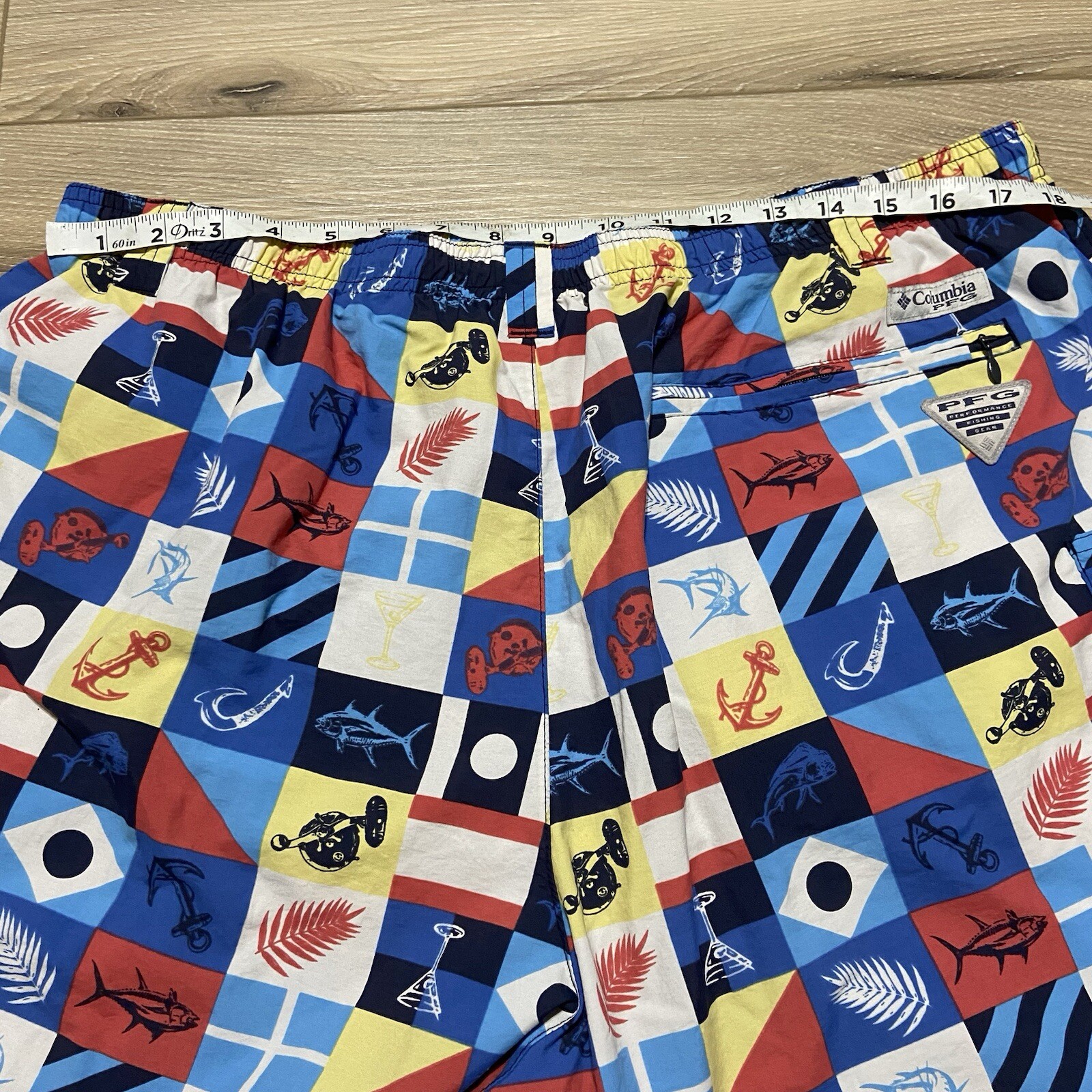 Columbia PFG Omni-Shade Shorts Mens Multicolor Fishing Martini Swim Trunks 2XL thumbnail 3