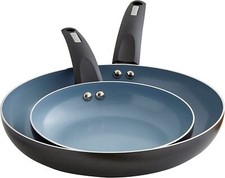Image of Frying Pan Set By Tower T80300 20cm & 28cm Ceramic Coated Non-Stick Grey