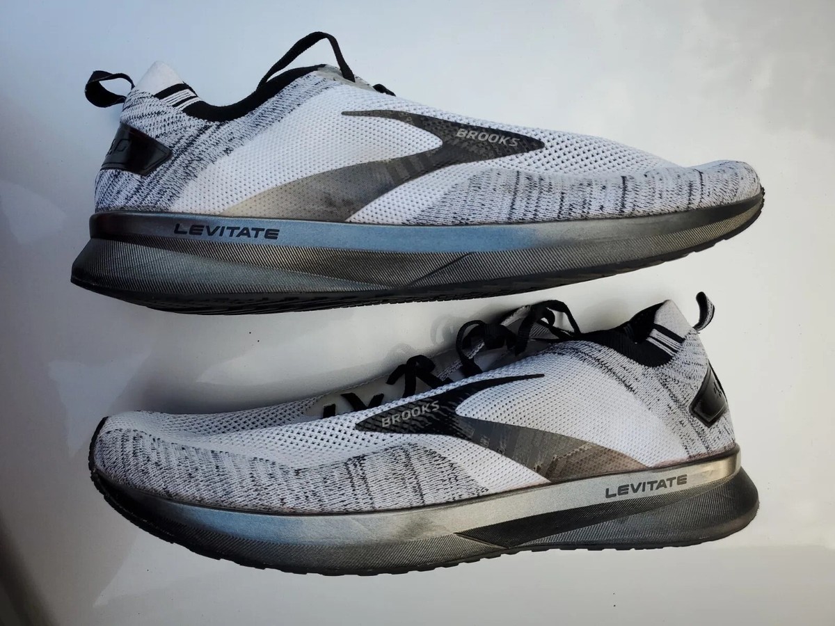 Brooks Levitate White/Black Running Shoe Athletic Men Sz 13