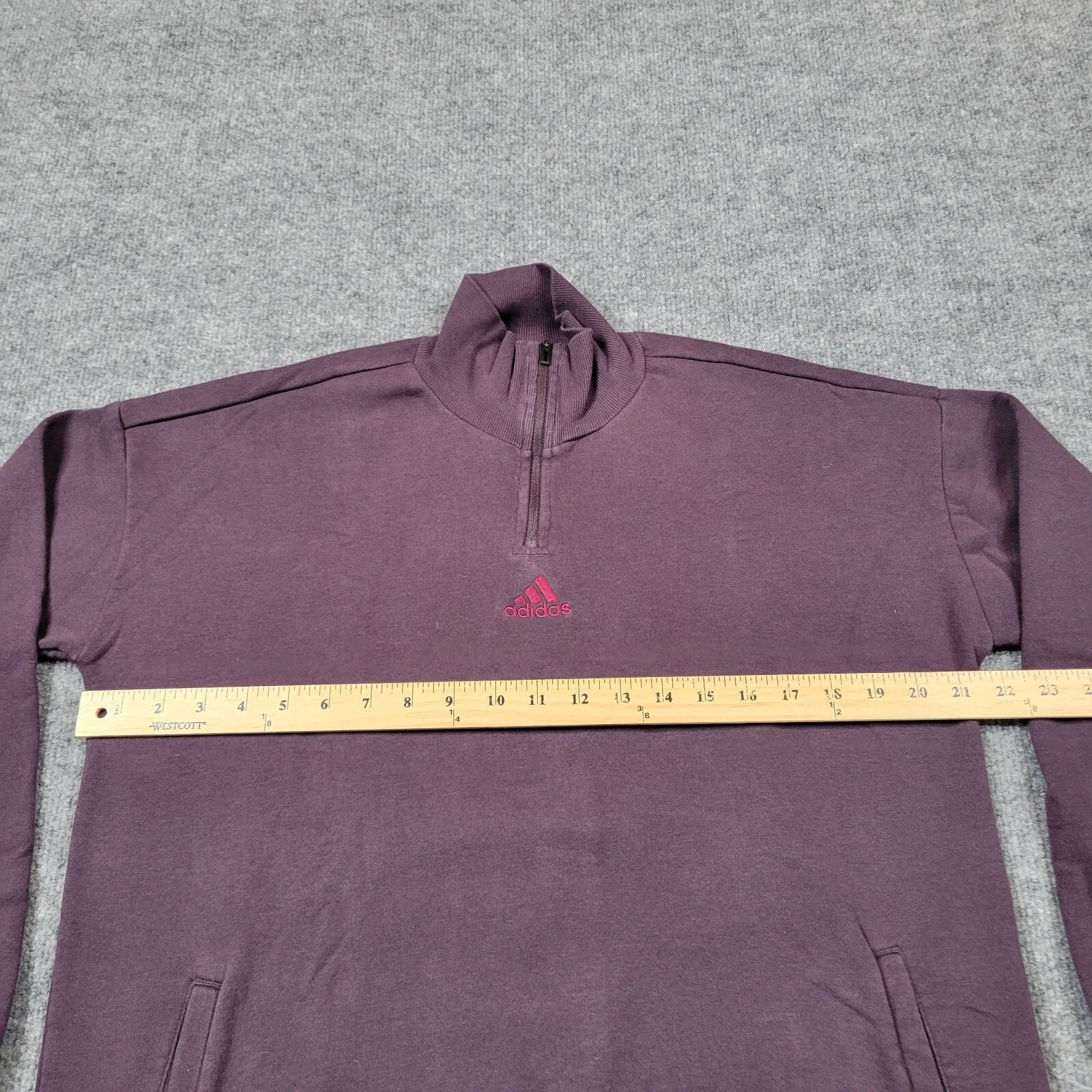 VETEMENTS Adidas maglione uomo viola medio quarto zip felpa pullover logo atletico