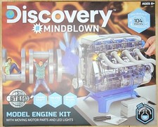 Discovery Mindblown Model Engine Kit with Moving Motor Parts LED Lights NEW