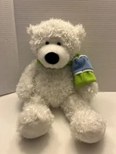 Hugfun International St Jude Soft Plush Stuffed Animal White Teddy Bear Scarf