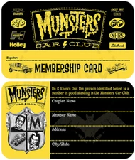 MUNSTERS CAR CLUB MEMBERSHIP CARD VERSION #2 - FANTASY CARD