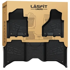 LASFIT Floor Mats for 2019-2026 RAM 2500 & 3500 Waterproof 1st &2nd Row Liners