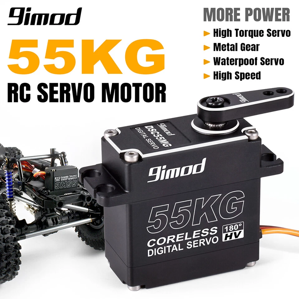 9imod 55kg Waterproof Magnetic Sensor Metal Digital Servo for 1/8 1/10 RC Cars - Image 4 of 4