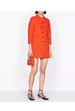 DIOR Blazer Jacket Wool and Silk Cropped Buttoned Orange SZ 40, US 8 Orig: 3780