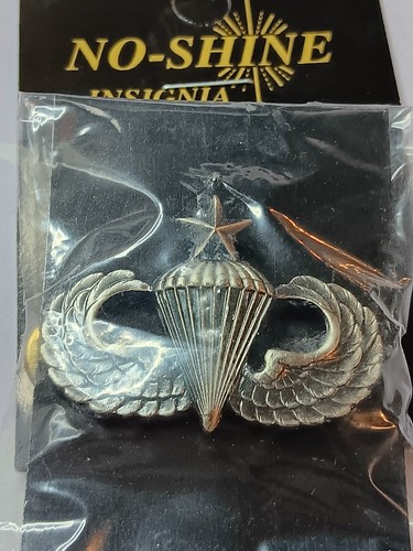NEW SILVER OXIDE REGULATION US ARMY- AIR FORCE SENIOR AIRBORNE BADGE WING - Picture 3 of 4