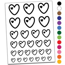 Heart in Heart Love Temporary Tattoo Water Resistant Set