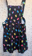 SHEIN Plus Size Rainbow Gummy Bear Pinafore Dress Black Cute Skater Dungaree 4xl