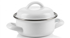 Porter Mini Casserole Dish 400ml With Lid Wide Handles Oven Safe Pot - Chipped