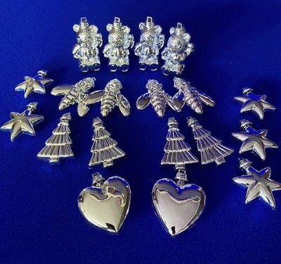 NEU - 19 Weihnachtskugeln Silber & Chrom Bär Biene Stern Baum Herz