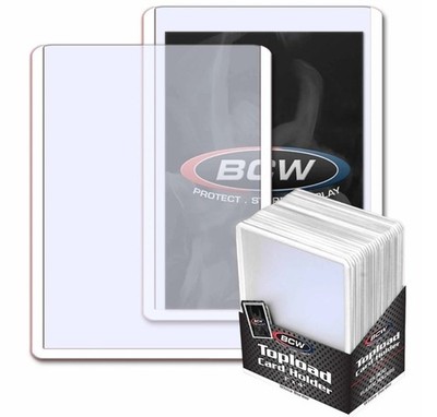 100 WHITE - Standard 3x4 BCW Topload - Card Holder / Toploader - 4 Packs of 25