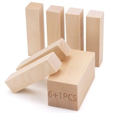7 Pcs Basswood Carving Blocks 2 Sizes 4x1x1 and 4x2x2 Inches Whittling Set