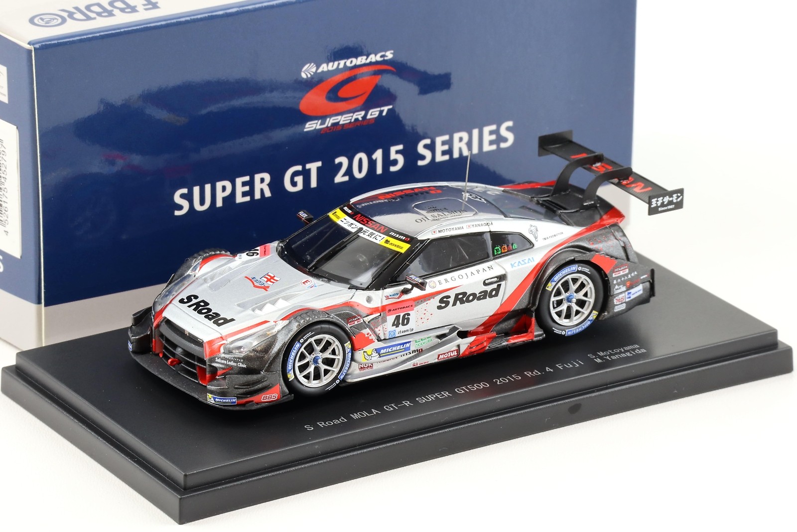 1:43 Ebbro Nissan Super GT500 S Road Mola Gt-R 2015 Rd.4 Fuji #46 Motoyama