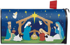Christmas Nativity Scene Christian Mailbox Cover Magnetic Standard Size 20.5" X