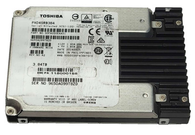 Toshiba 3.84TB 2.5'' SAS SSD SOLID STATE DRIVE PX04SRB384 SDFAG00EAA01 93% HEALTH