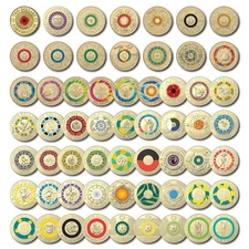 $2 Coloured Coins Australia Two Dollar Album Rare Red Poppy Birthday Remembrance