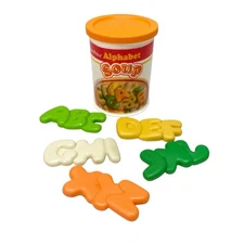 Vintage 1987 Fisher-Price Alphabet Soup Can Fun With Food Play Food