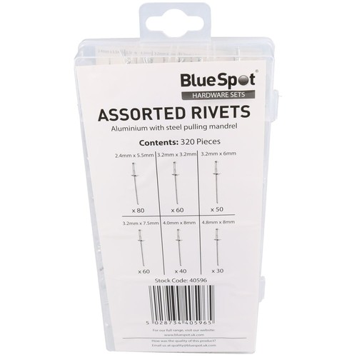 Heavy Duty Hand Riveter Pop Pot Rivet Tool 2.4 - 4.8mm + 320 Aluminium Rivets - Picture 4 of 8