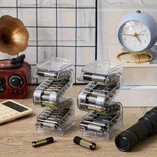2x Battery Organizer Holds 20 AA 28 AAA Batteries First-In First-Ou f Home Use
