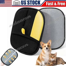 Electrostatic Pet Hair Removal Gloves Brush Double-sided Pet Grooming Gloves