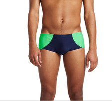 NEW Men's SPEEDO Eco Endurance Colorblock Green Navy Euro Swim Brief 34