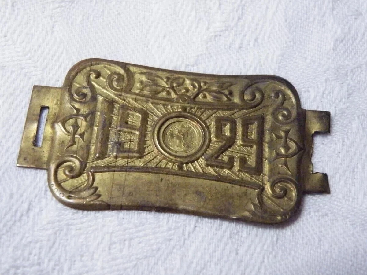 Plaque Fiscale Vélo Ou Moto 1915 – Collection Ancienne En Laiton – Occasion