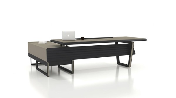 Eleganter BüRo Schreibtisch Holz Metall Modernes Designer MöBel-image