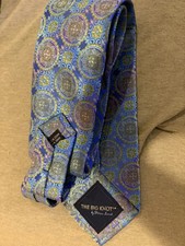 Steven Land THE BIG KNOT Neck Tie Mens Periwinkle Mosaic Jacquard Silk Designer