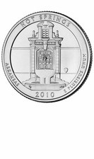 2010 D Hot Springs  Quarter. ATB Series, Uncirculated From US Mint roll.