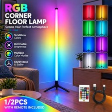 RGB LED Floor Lamp, Corner Ambient Light With Remote,USB Powered