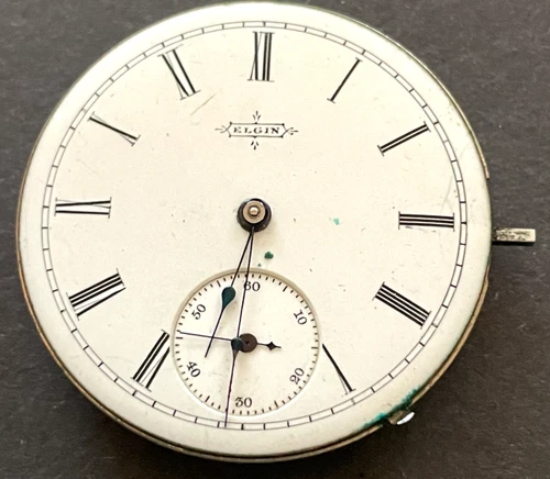 Antique 1890 Elgin Grade 101 Pocket Watch Movement Parts/Repair 6s 11j USA