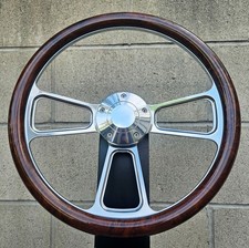 14 Wheel W Burlwood Half Wrap Horn  Hub 1964-66 Chevy Pontiac Old Buick
