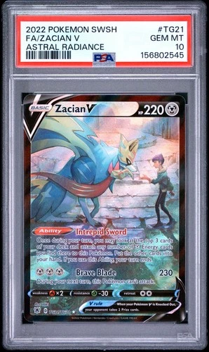 Pokemon Company 2022 Astral Radiance TG Zacian V TG21/TG30 Holo PSA 10