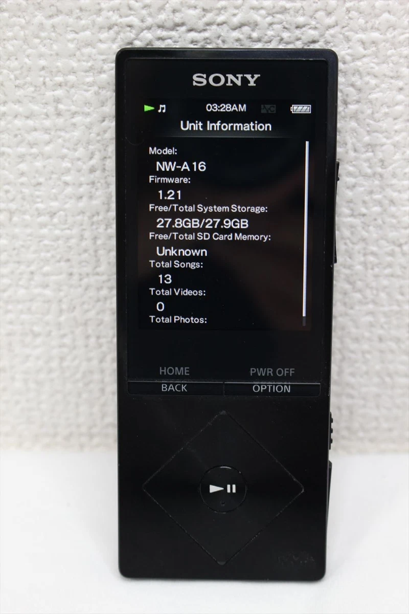 Sony NW-A16 Walkman Noir Lecteur Audio Portable Haute Résolution Anglais Fonc...