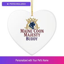 Custom Maine Coon Cat Pet Lover Ornament Personalized Heart Shaped Easter Gift