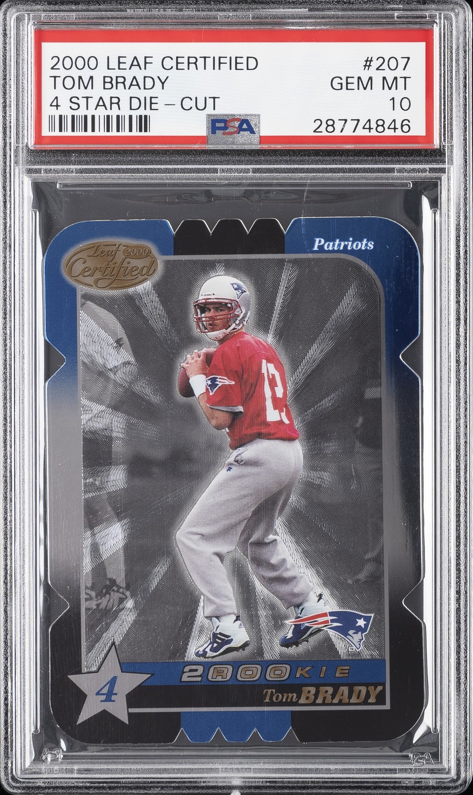 Tom Brady Leaf Certified #207 4 Star Die-Cut