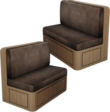 Leather Look RV Dinette Cushion Covers, Stretch Camper Cushion Slipcovers