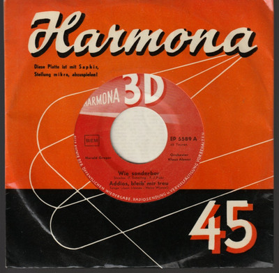  EP 1950s Harald Gregor Klaus Alzner WIE SONDERBAR +3 Harmona 3D 5589 RARE EX  